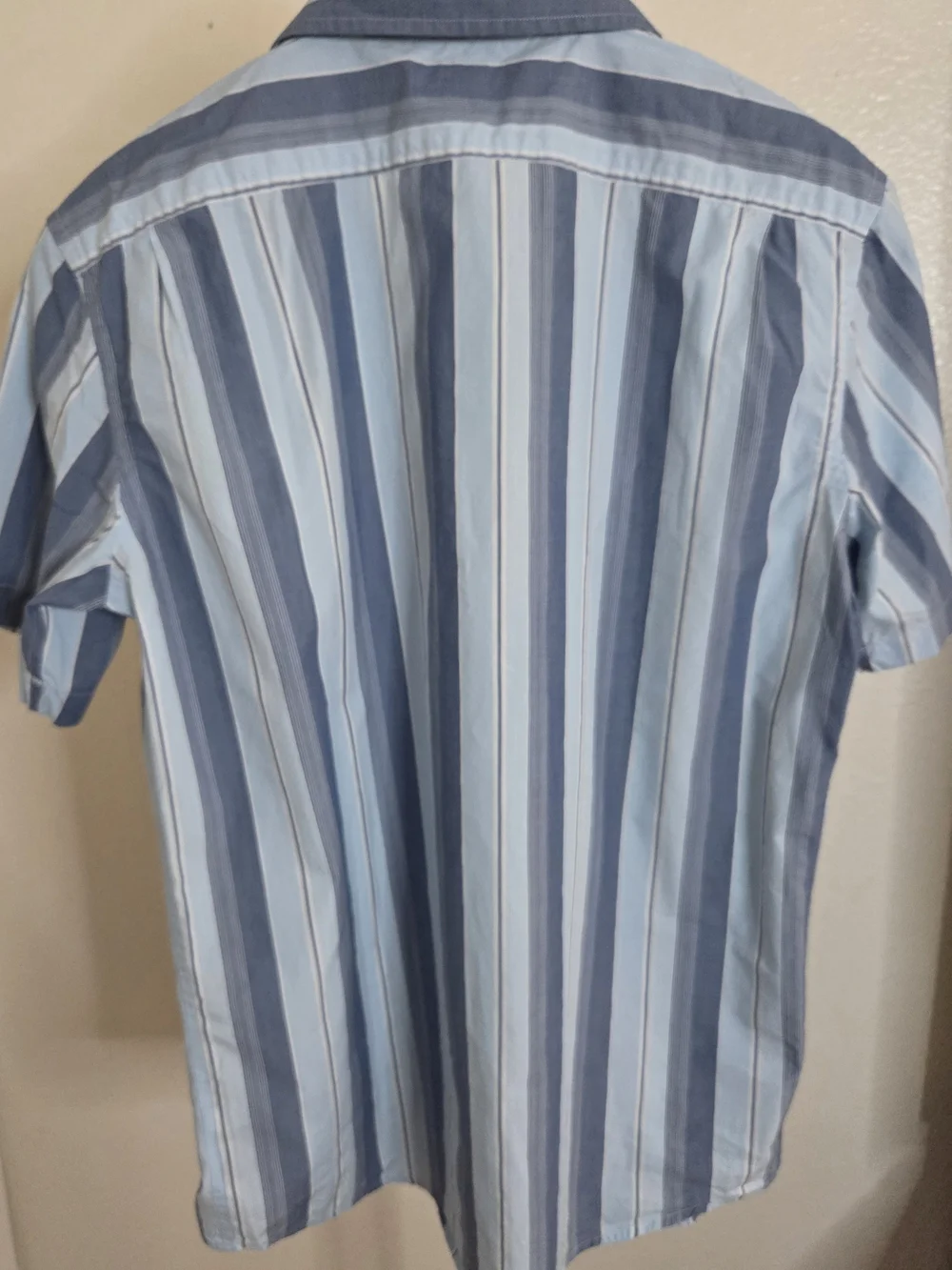 Men's Blue Striped Short-Sleeve Shirt by Banana Republic